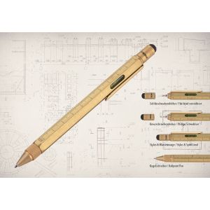 Troika Construction 6-i-1 Verktøypenn – EDC Multitool Antique brass